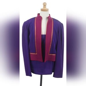 I. Magnin Chic Purple and Red Women's Blazer